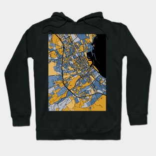 Palermo Map Pattern in Blue & Gold Hoodie